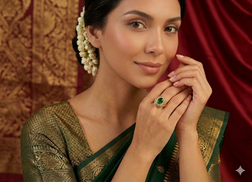 GOLD PLATED RING WITH ZARCON