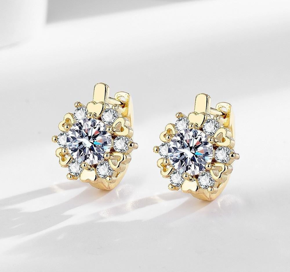 Gold Plated Ear Rings with American Diamonds