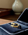 Adjustable Ring, Gold Plated with Pearl