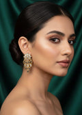 Gold Plated, Ear Rings with American Diamond