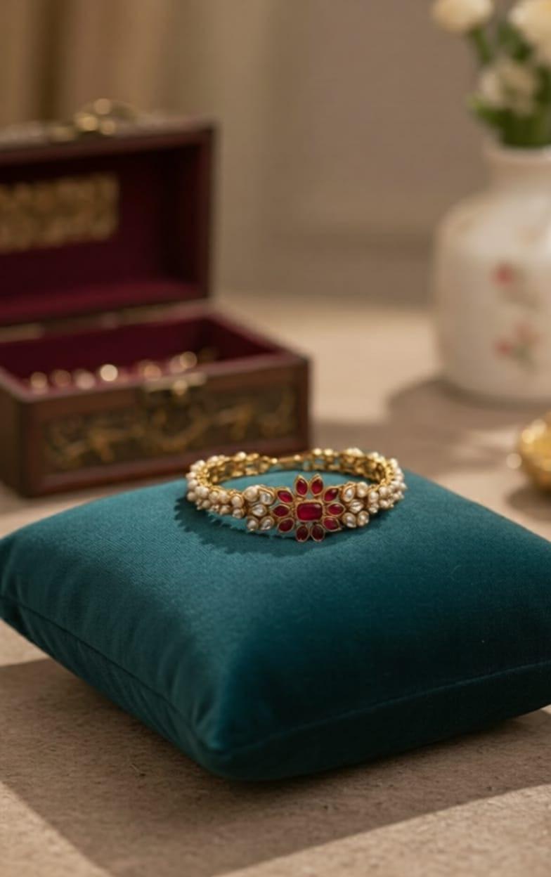 Adjustable Tear Flower Bracelet – Copper Alloy – Cubic Zirconia