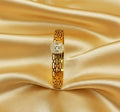 HAND CUFF, STAINLESS STEEL, GOLD PLATED WITH AMERICAN DIAMOND