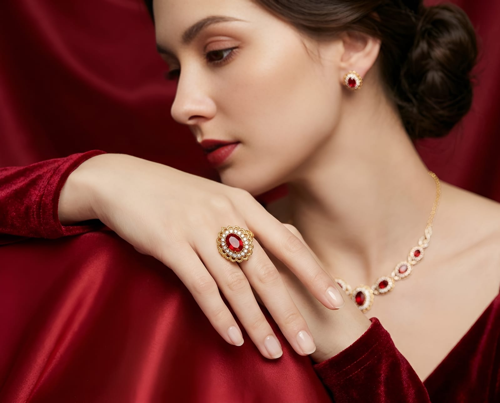 GOLD PLATED RING WITH ZIRCON