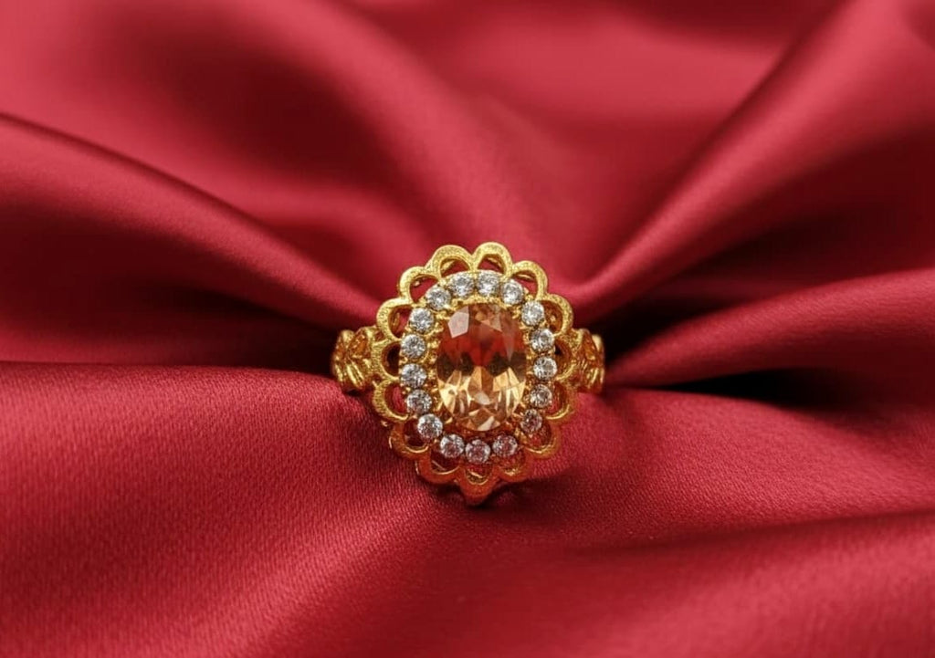 GOLD PLATED RING WITH ZIRCON