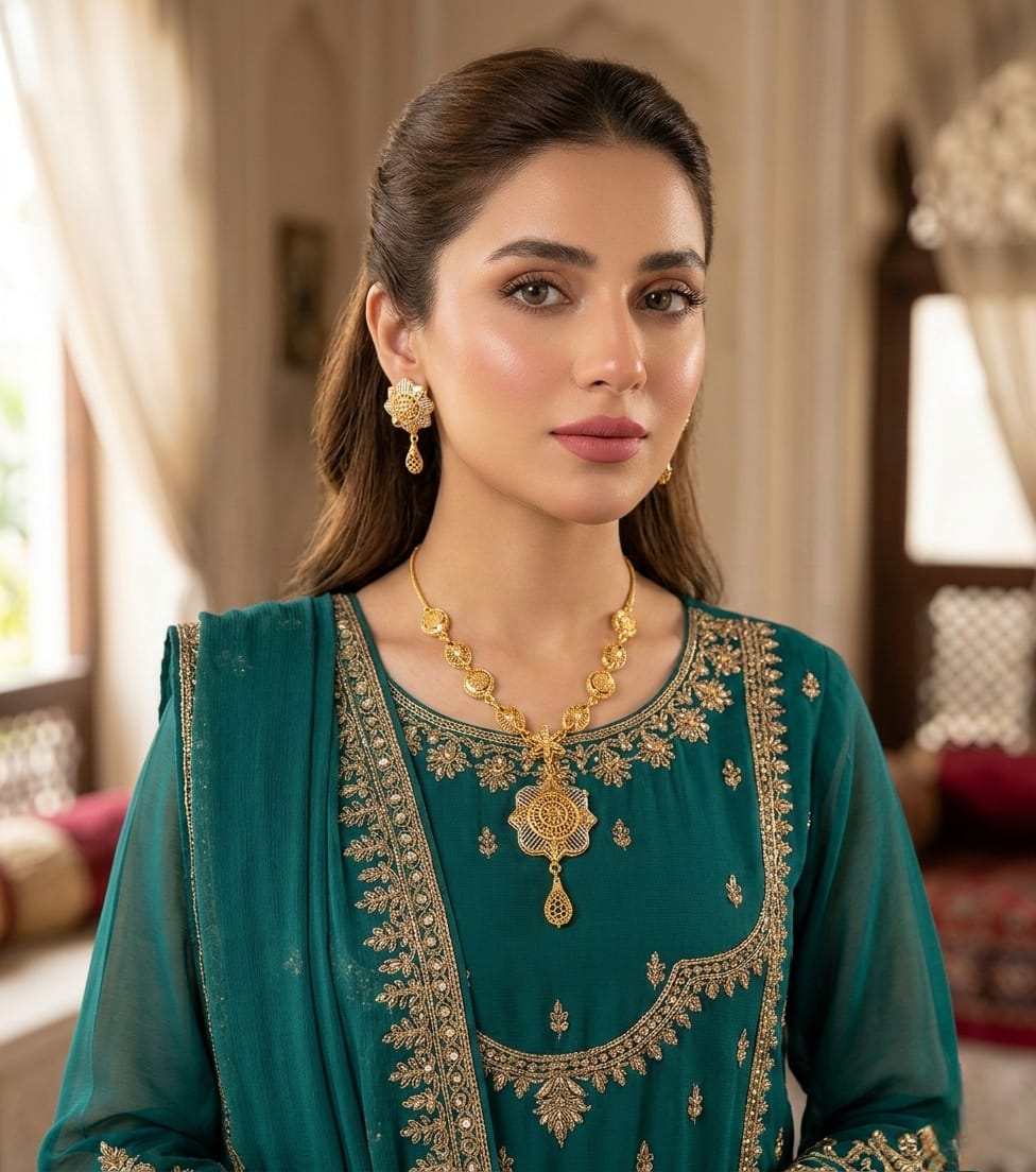 GOLD PLATED, NECKLES SET