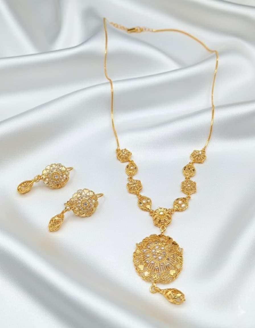 GOLD PLATED,NECKLES SET