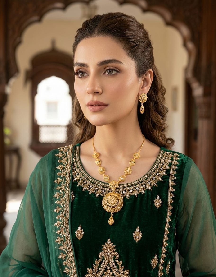 GOLD PLATED,NECKLES SET