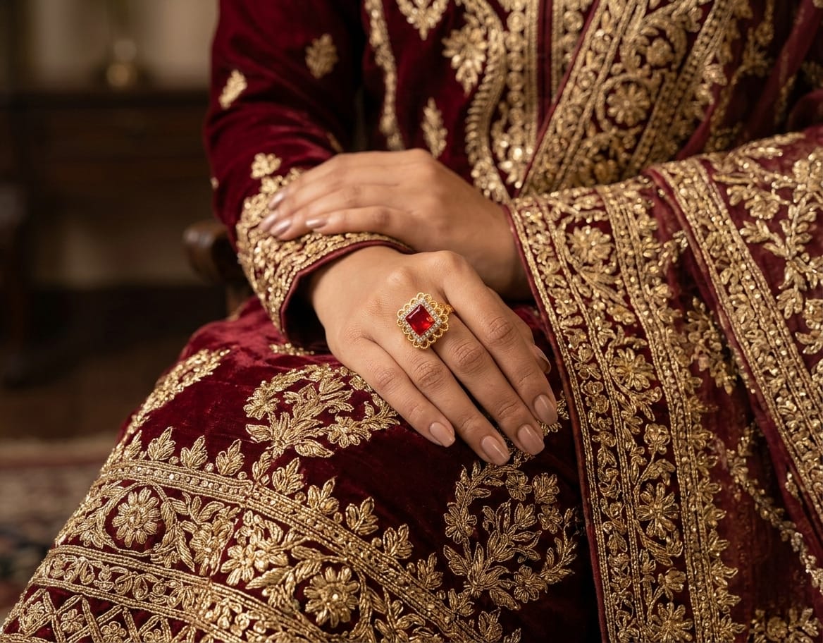 GOLD PLATED RING WITH ZIRCON