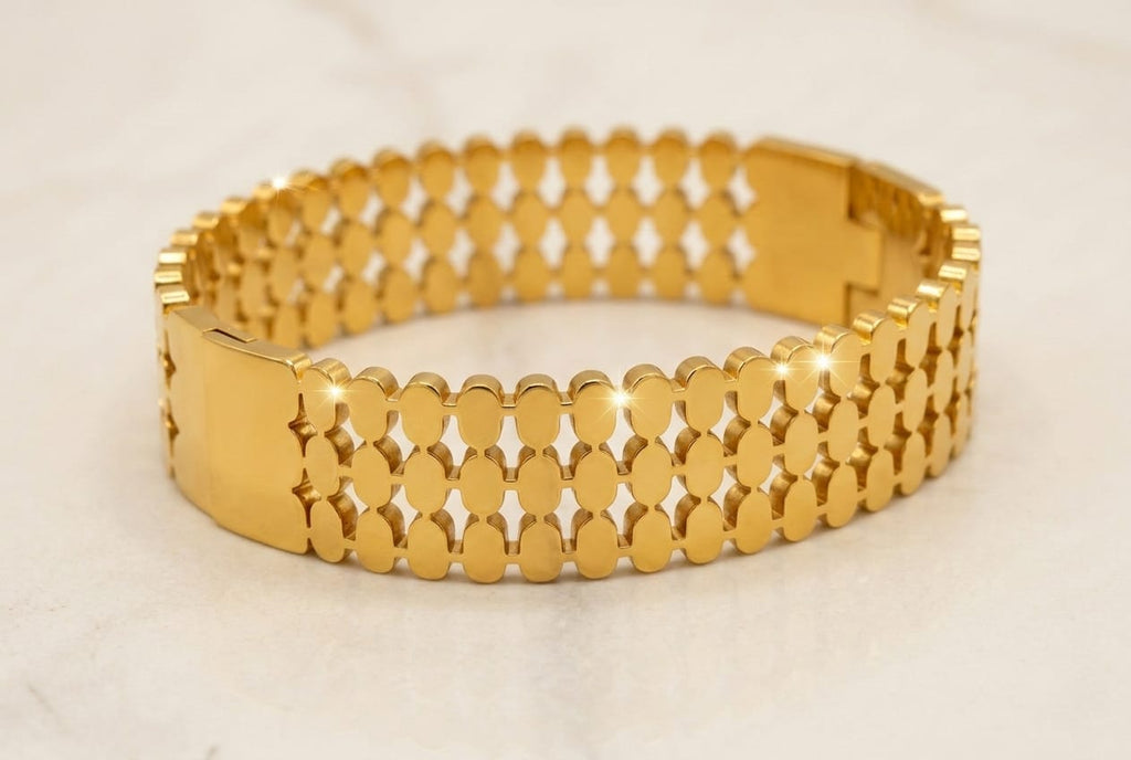 HAND CUFF, GOLD PLATE