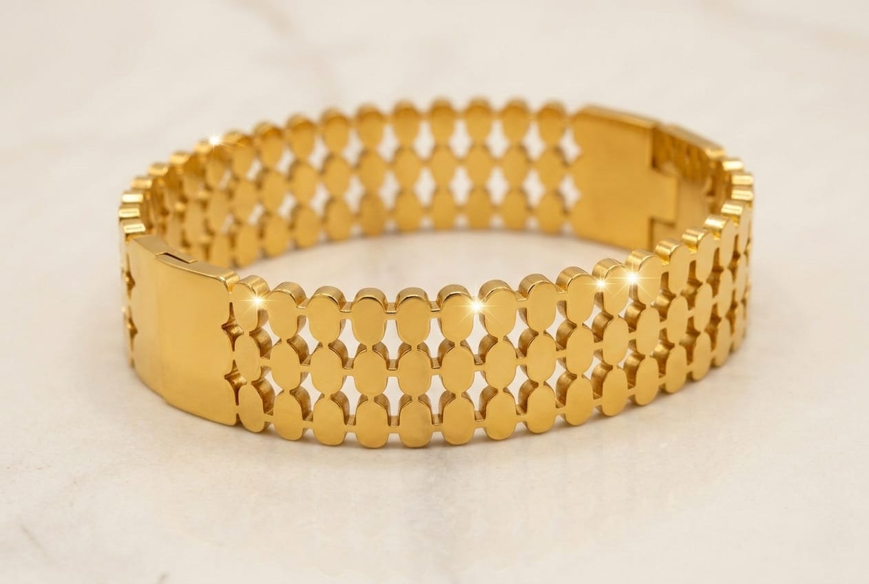 HAND CUFF, GOLD PLATE