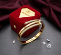 CARTIER GOLD PLATED HAND CUFF WITH AMERICAN DIAMOND