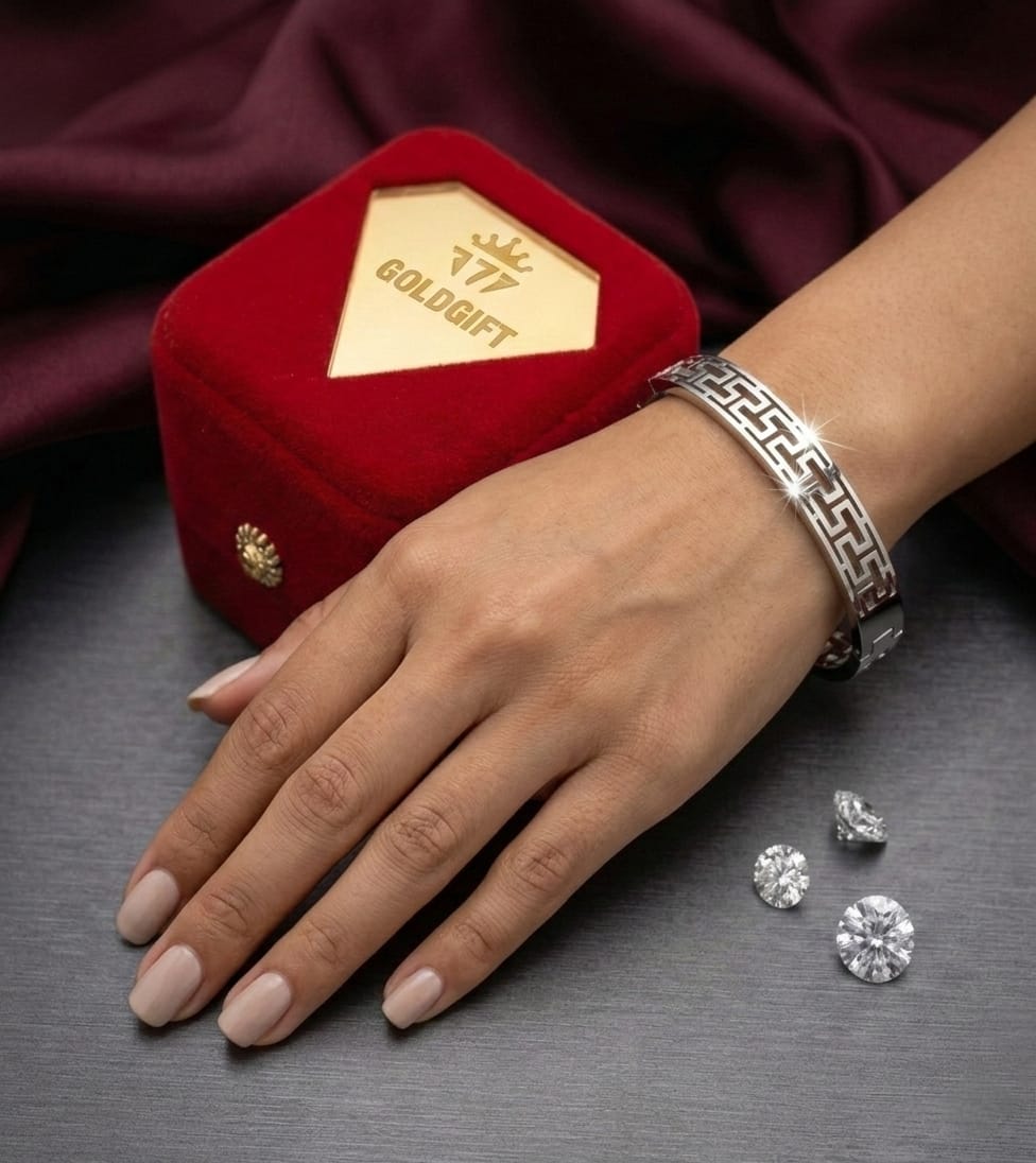 VERCACE HAND CUFF, SILVER PLATED