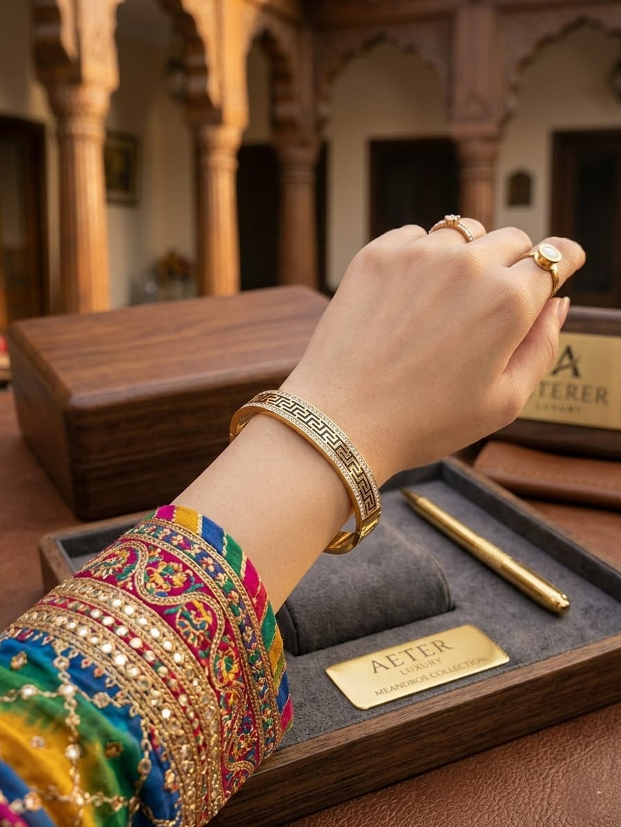 VERCACE DESIGN, GOLD PLATED HANDCUFF