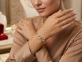 GUCCI HAND CUFF, GOLD PLATED WITH AMERICAN DIAMOND