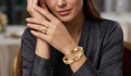 CARTIER HAND CUFF+RING, GOLD PLATED WITH AMERICAN DIMONDS