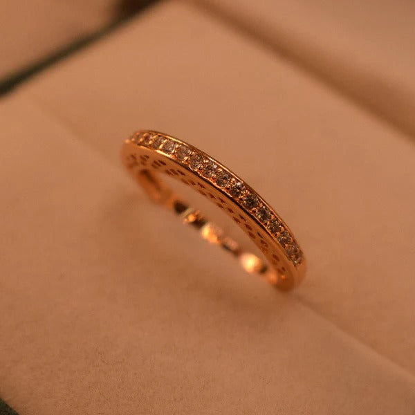 Design 24K Gold Plated Crystal Stones Ring Adjustable