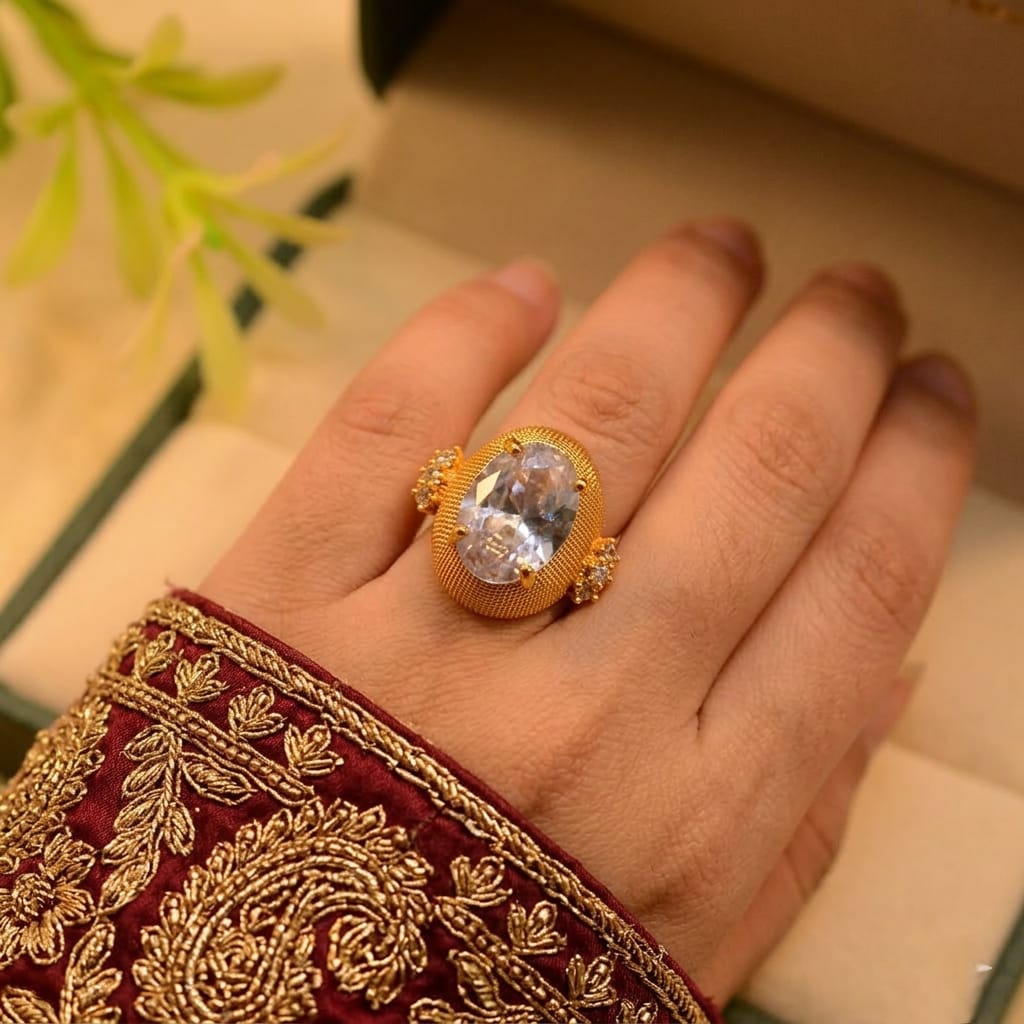 Gorgeous Design Real Stone 24K Gold Plated