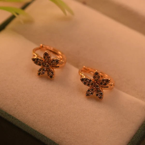 Fancy Design 24K Gold Plated Crystal Stones Earrings