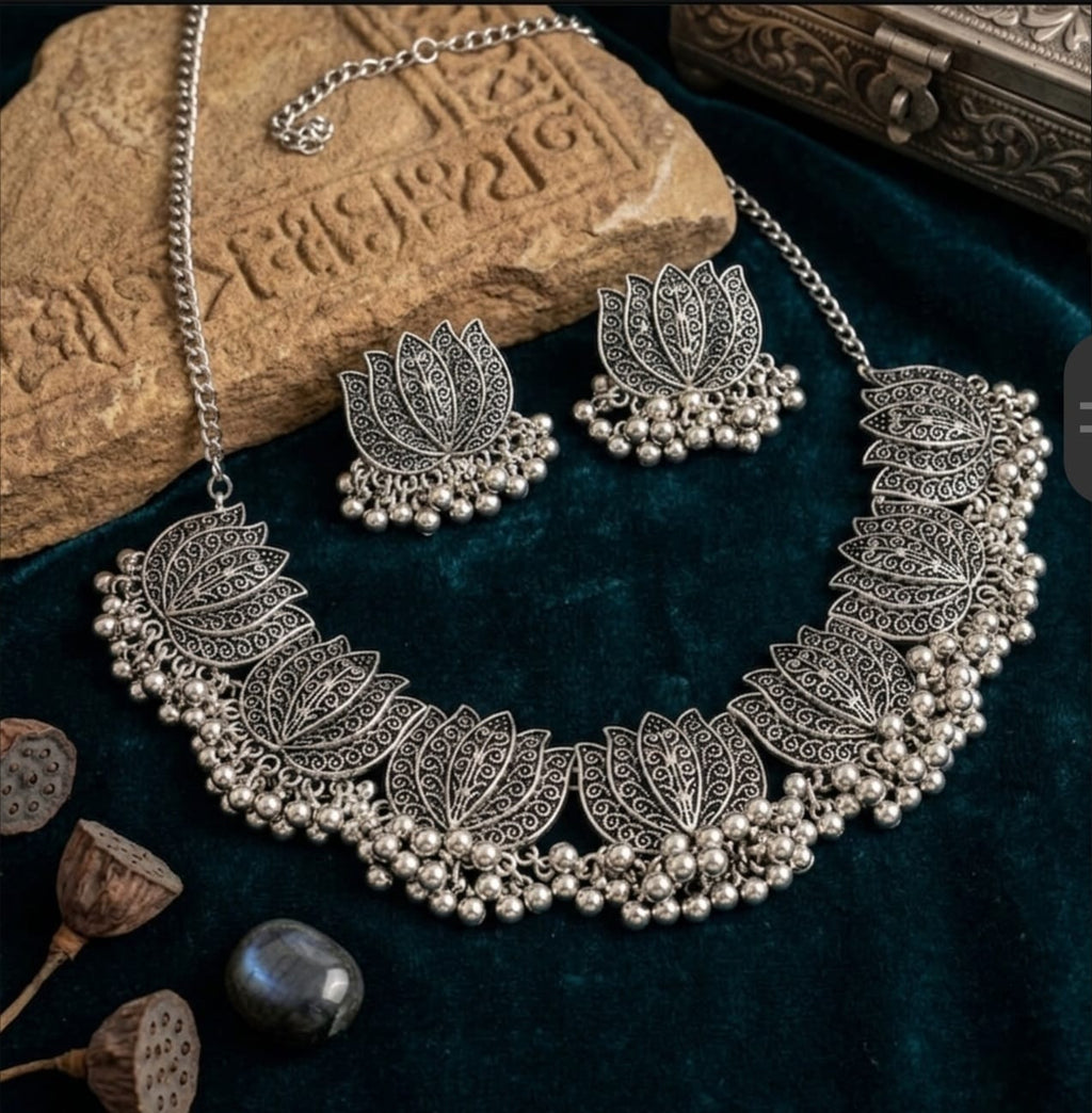 TURKISH JEWELERY SET SILVER PLATED ANTIQUE DESIGN