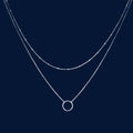 Silver Circle Double Layer - Necklace
