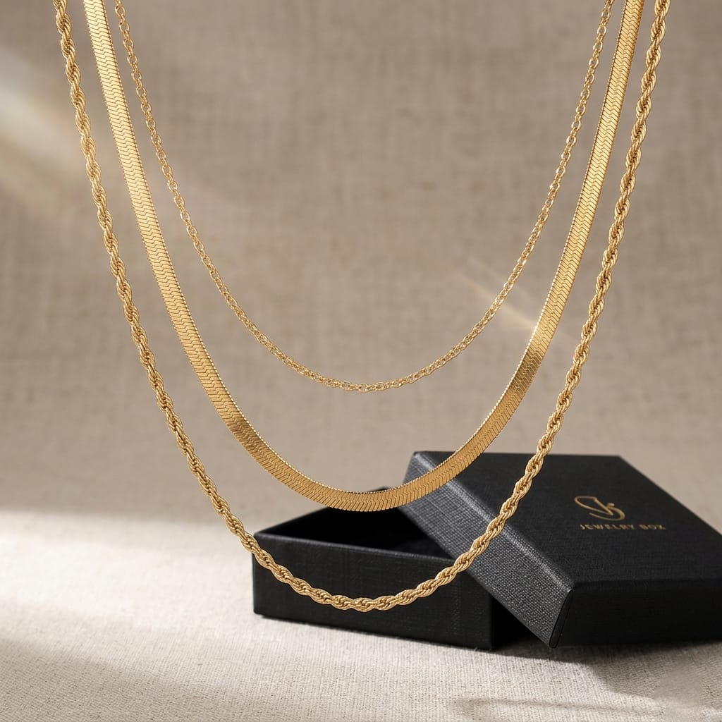 Gold Layered - Necklace Set Of 3