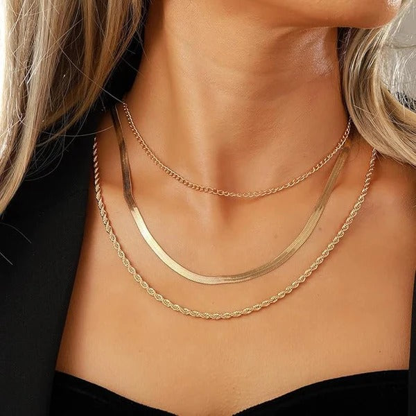 Gold Layered - Necklace Set Of 3