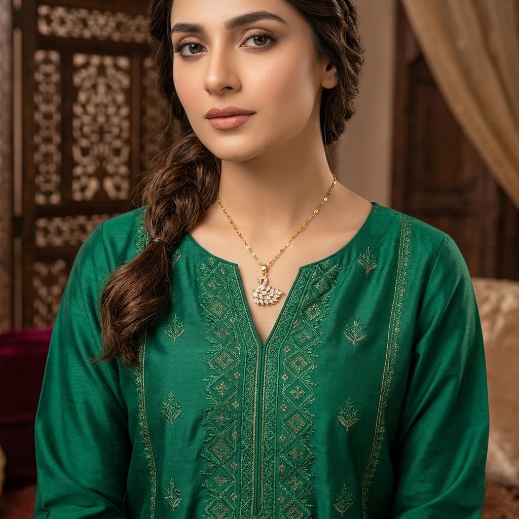 Luxury Diamond Swan Gold - Necklace