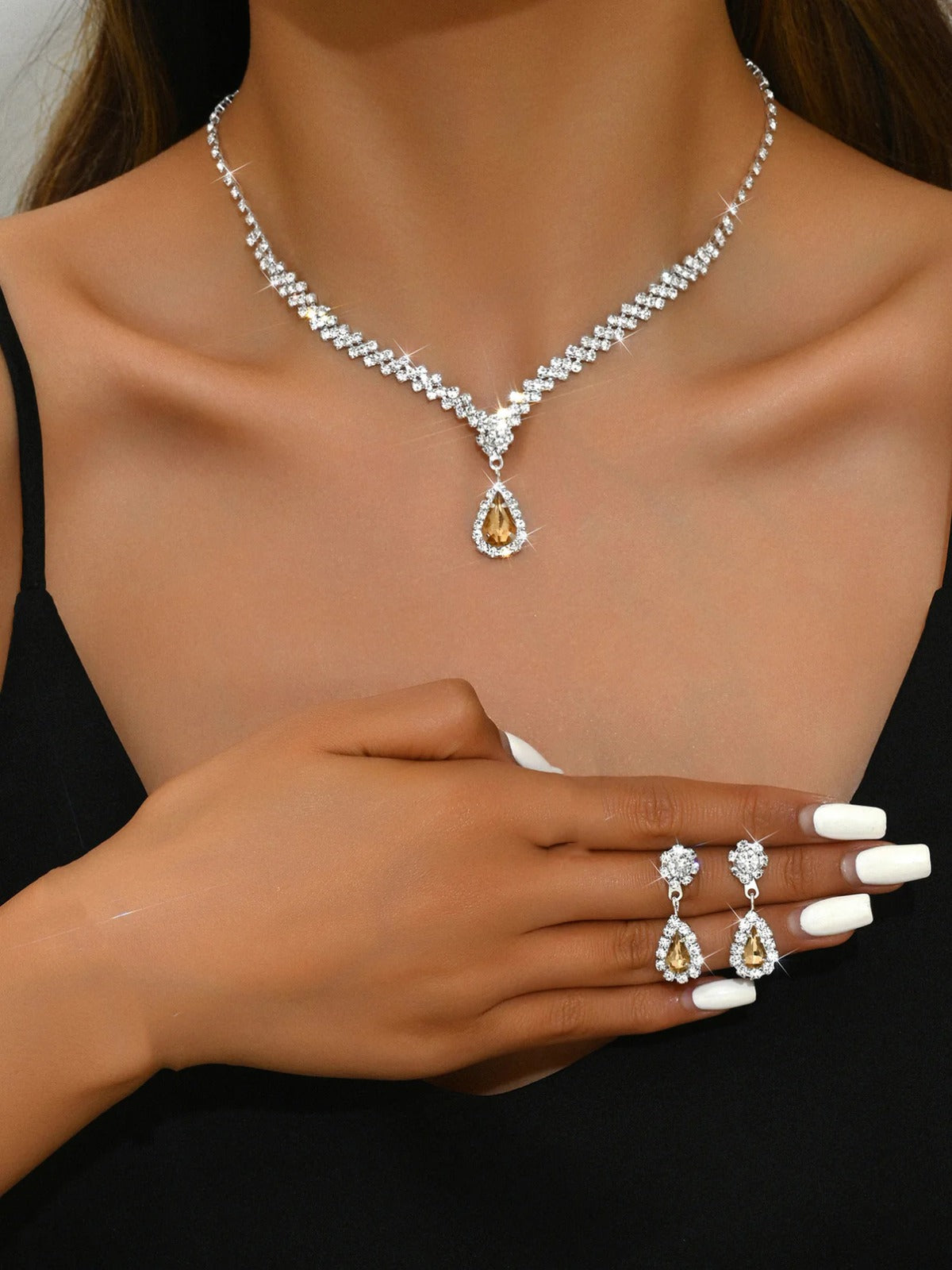 Champagne Luxury Diamonds Silver - Jewellery Set