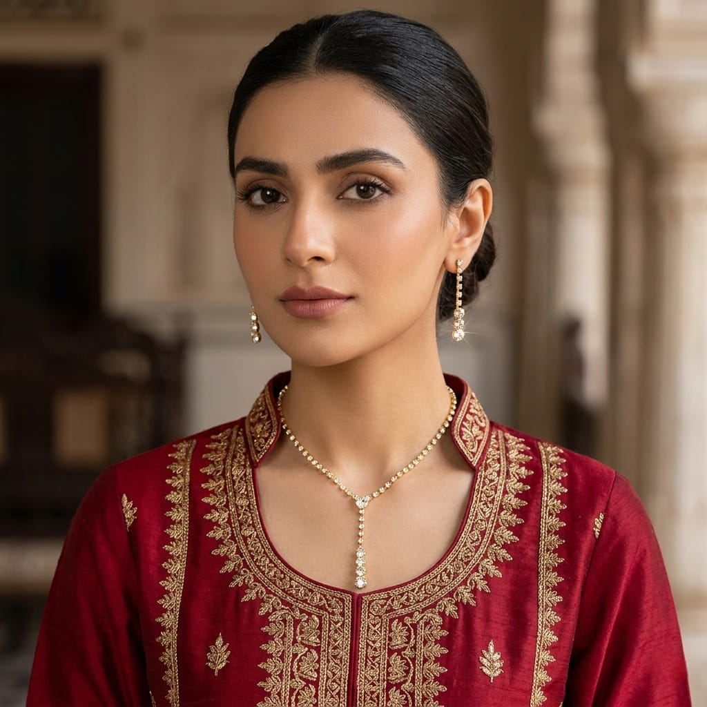 White Crystal Dimond's Gold - Jewellery Set
