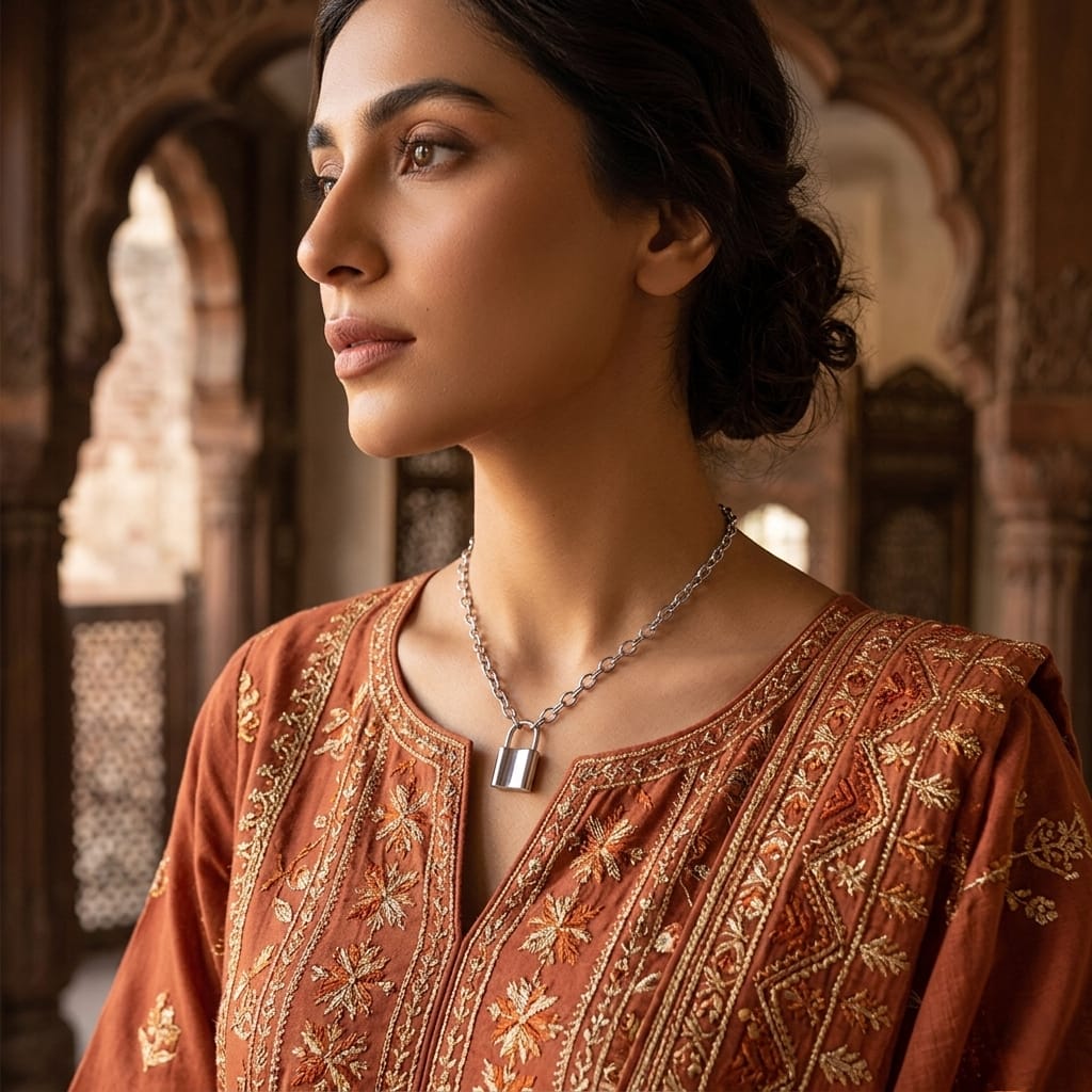 Silver Lock - Necklace
